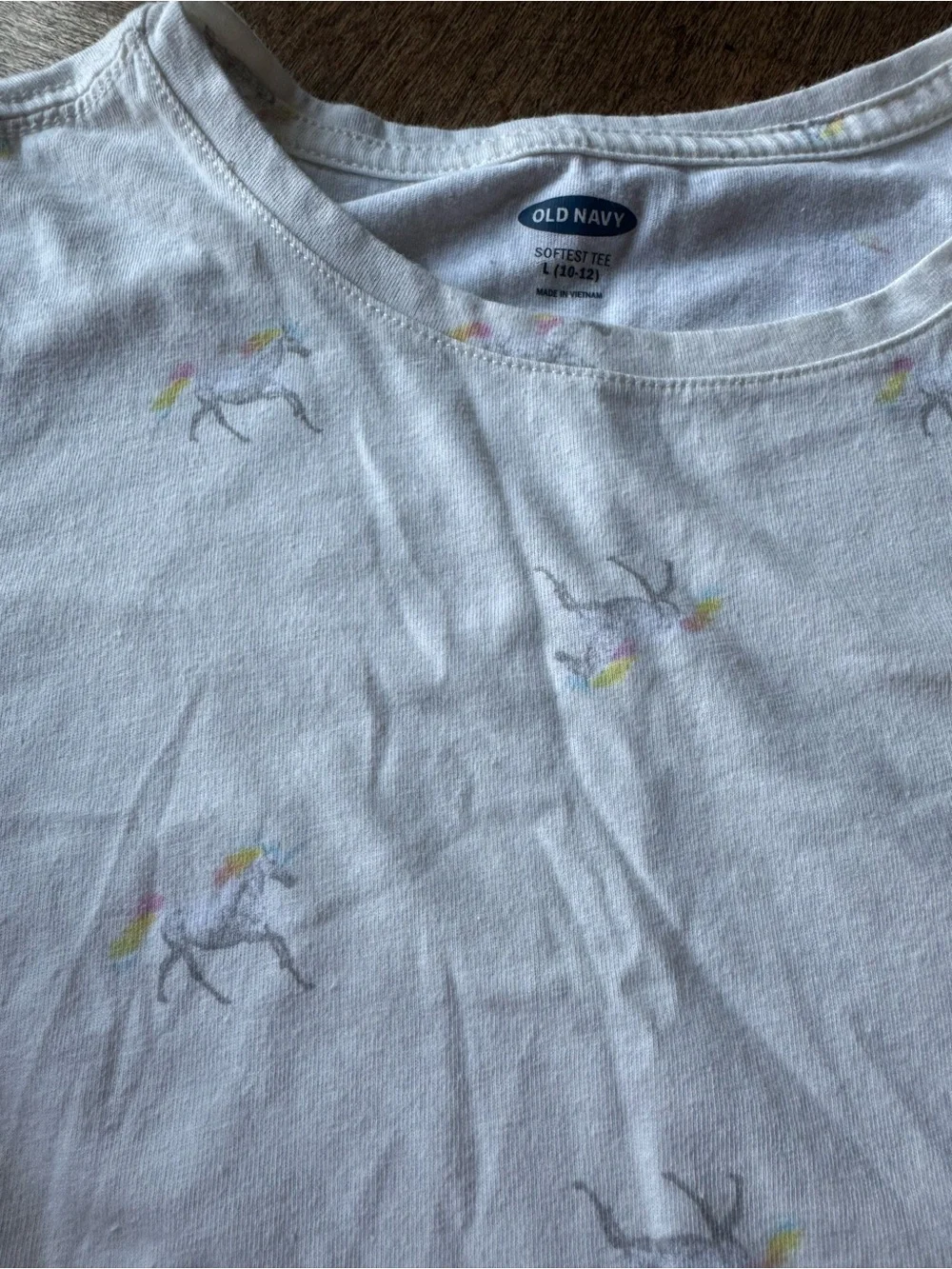 Old Navy White Girls' Unicorn Tee with Pastel Accents